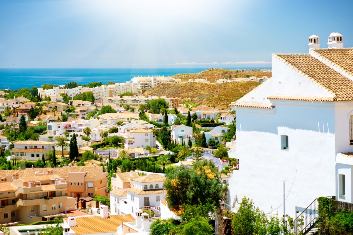 'Spanish Landscape. Benalmadena Panoramic View (Spanish tourist city), Costa del Sol. Malaga, Andalucia, Spain' - Andalusia