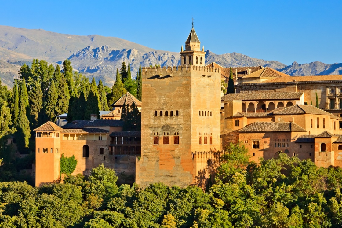 Alhambra at sunset, Granada, Spain